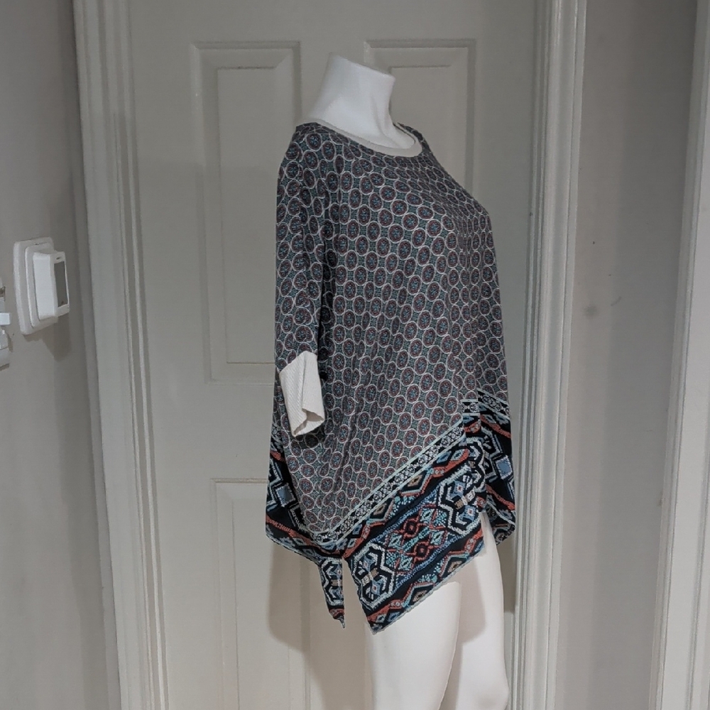 Bobeau Geometric Patterned Flowy Multicolored Blo… - image 2